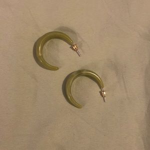 Green hoop earrings